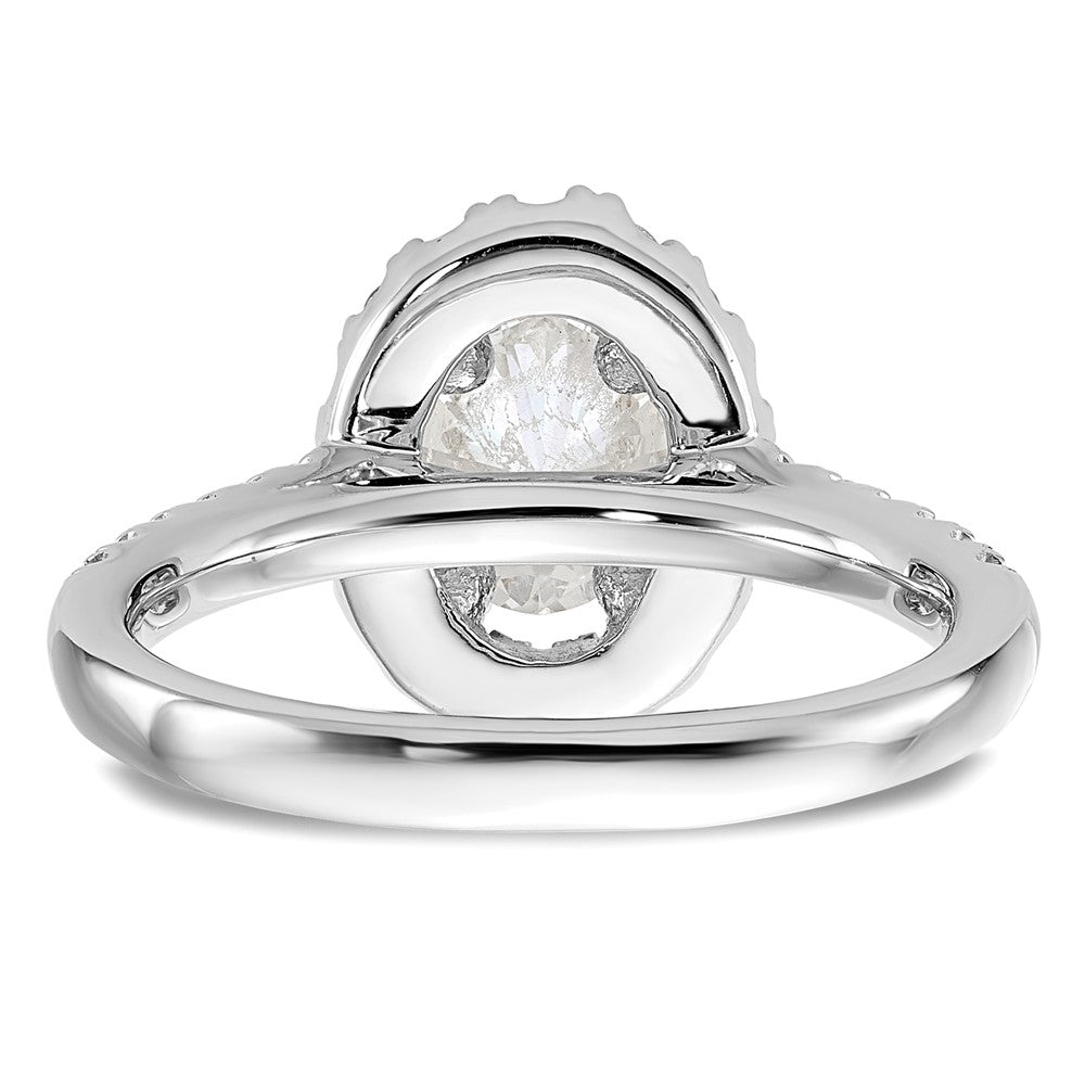 14K White Gold Lab Grown VS/SI FGH Dia Semi-Mount Oval Halo Eng Ring