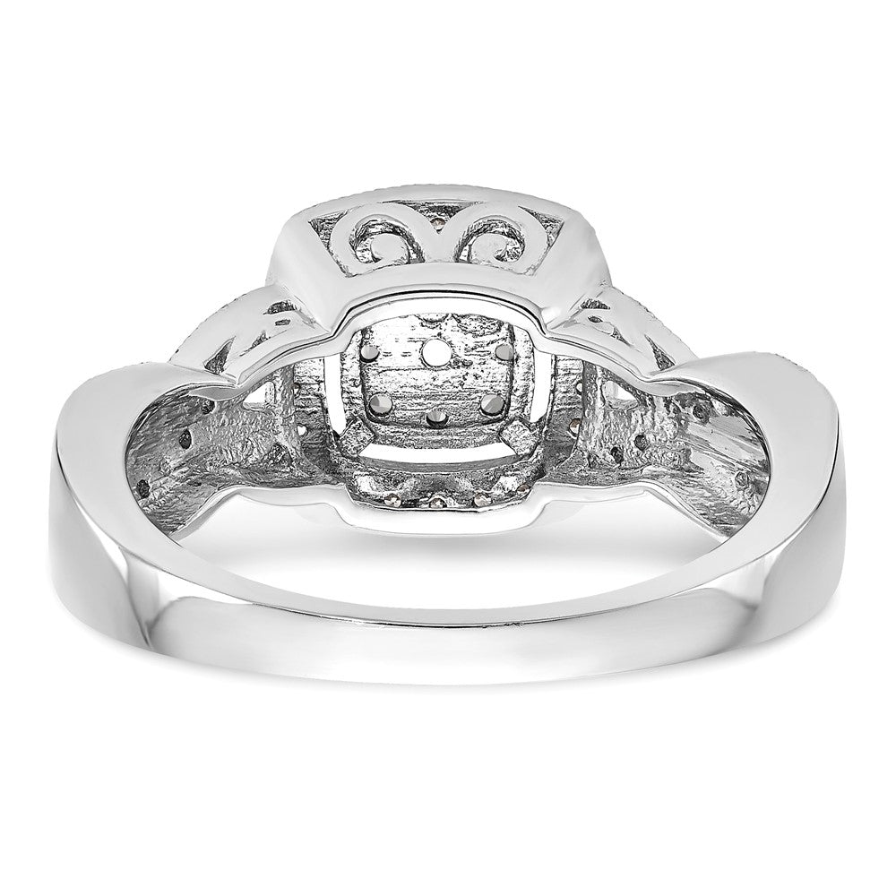 14K White Gold Lab Grown VS/SI FGH Dia Complete Cluster Engagement Ring