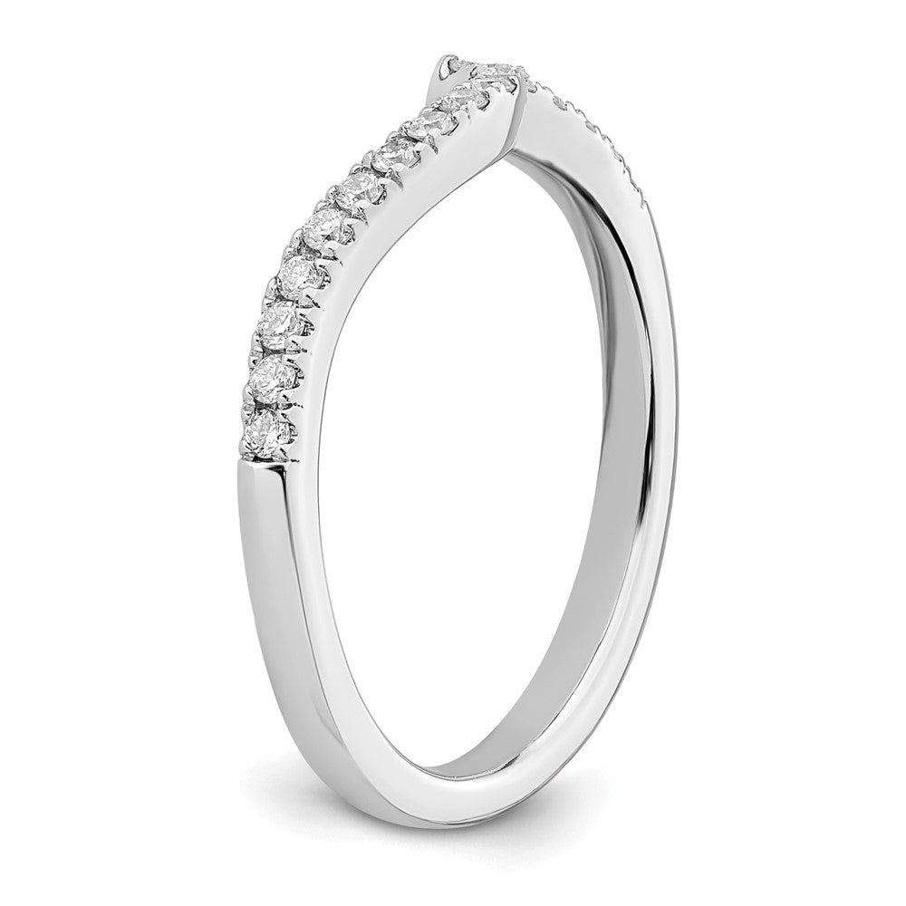 14K White Gold Lab Grown Diamond VS/SI FGH Contoured Wedding Band