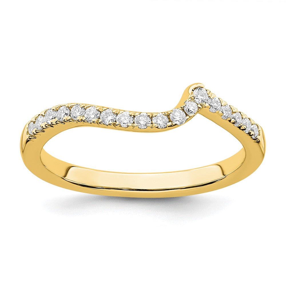 14K Gold Lab Grown Diamond VS/SI FGH Contoured Wedding Band