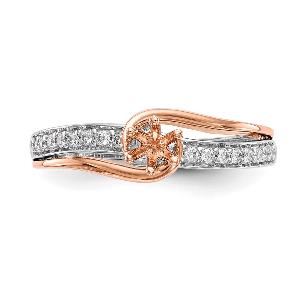 10K Two-Tone Lab Grown VS/SI FGH Dia Complete By-Pass Engagement Ring