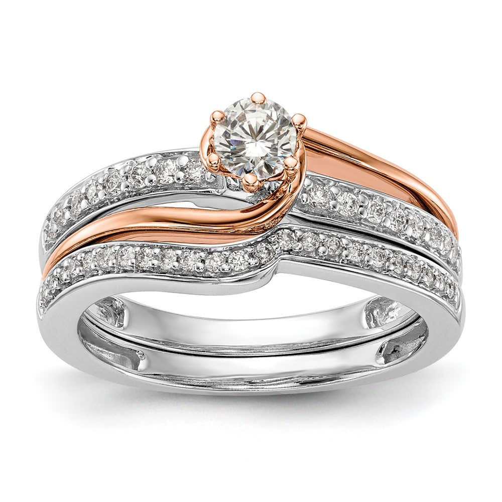 10K Two-Tone Lab Grown VS/SI FGH Dia Complete By-Pass Engagement Ring