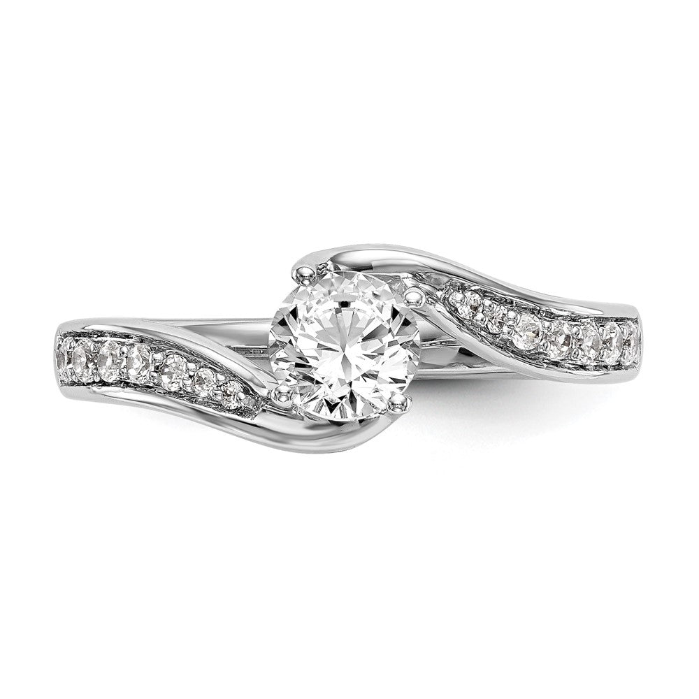 14k White Gold Lab Grown VS/SI FGH Dia By-Pass Complete Engagement Ring