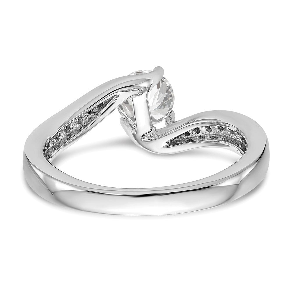 14k White Gold Lab Grown VS/SI FGH Dia By-Pass Complete Engagement Ring