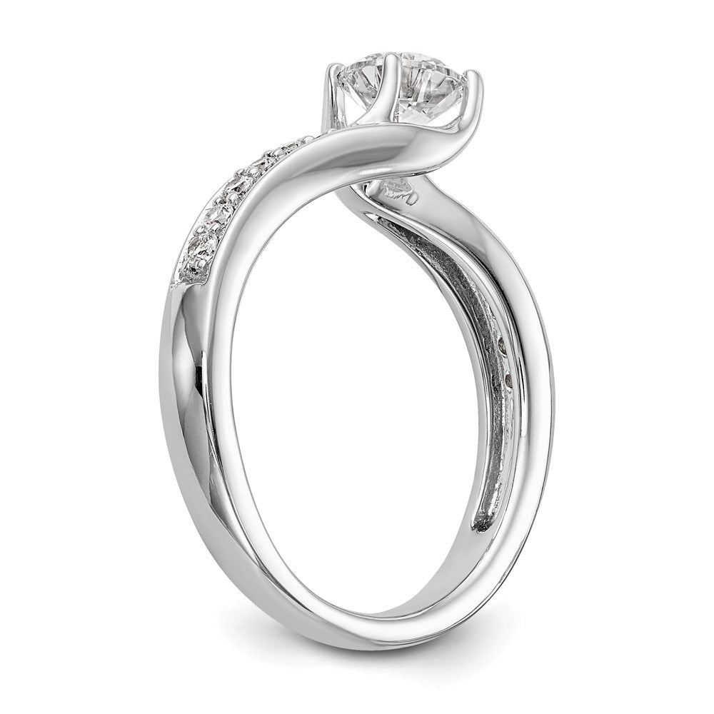 14k White Gold Lab Grown VS/SI FGH Dia By-Pass Complete Engagement Ring