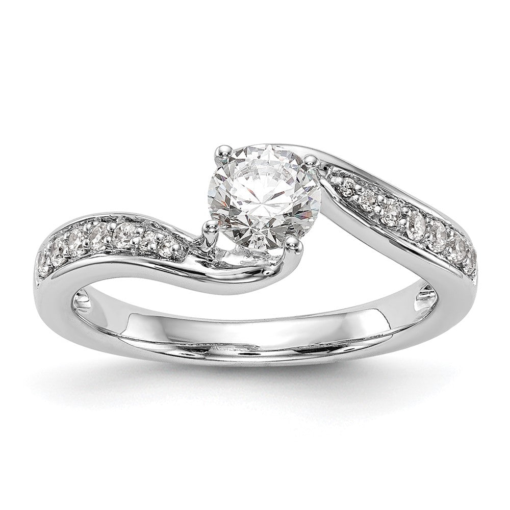 14k White Gold Lab Grown VS/SI FGH Dia By-Pass Complete Engagement Ring