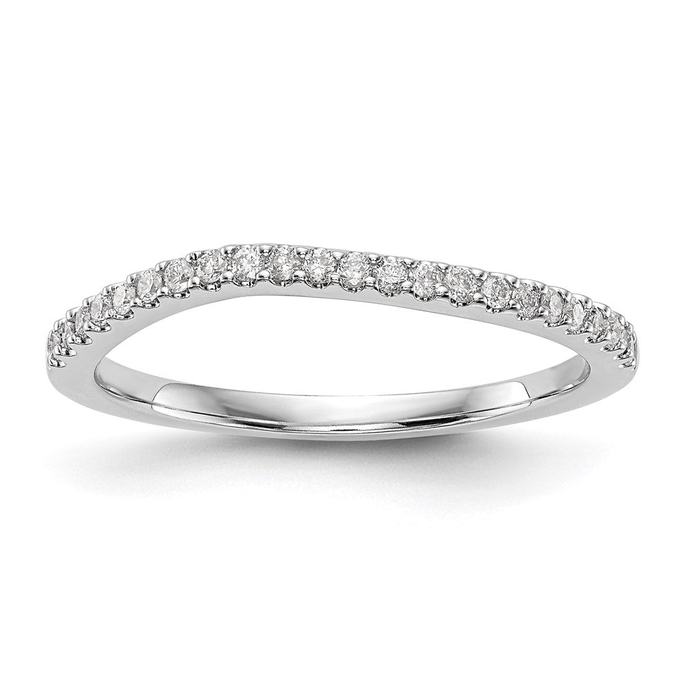 14K White Gold Lab Grown VS/SI FGH Dia Contoured Wedding Band