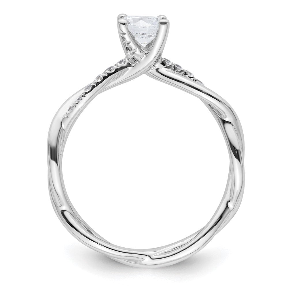 14k White Gold Lab Grown VS/SI FGH Dia By-Pass Complete Engagement Ring