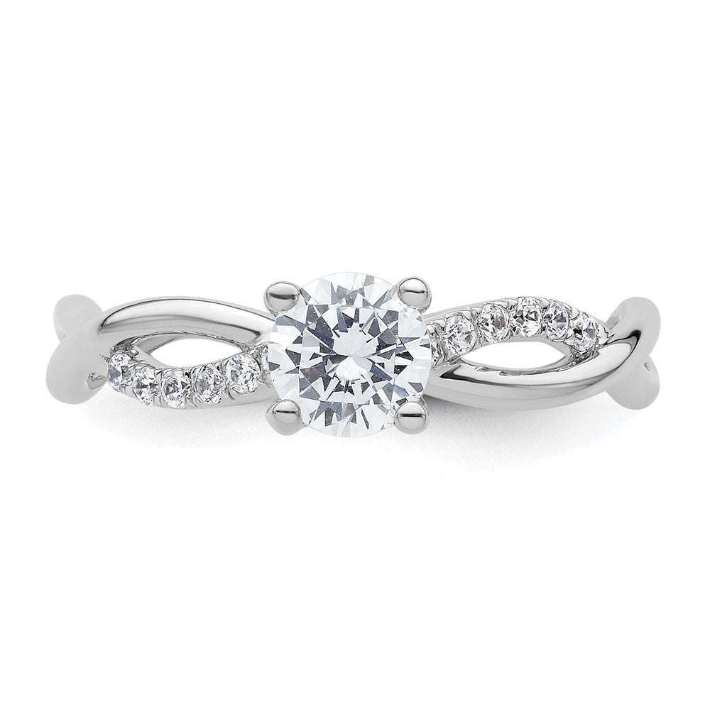 14k White Gold Lab Grown VS/SI FGH Dia By-Pass Complete Engagement Ring