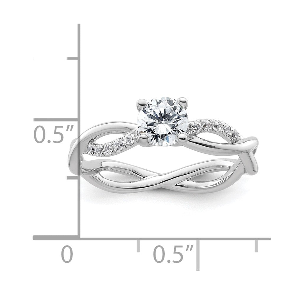 14k White Gold Lab Grown VS/SI FGH Dia By-Pass Complete Engagement Ring