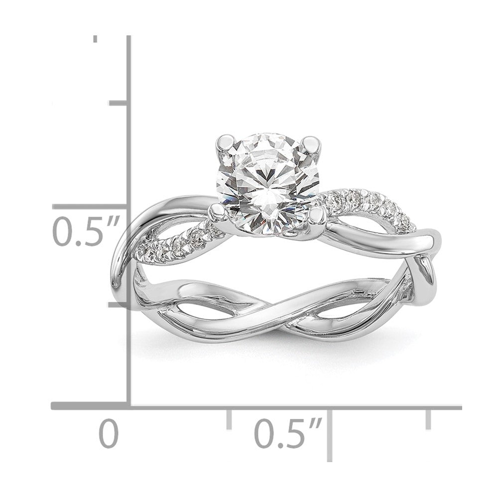 14K White Gold Lab Grown VS/SI FGH Dia Round Semi-mount By-Pass Engagement