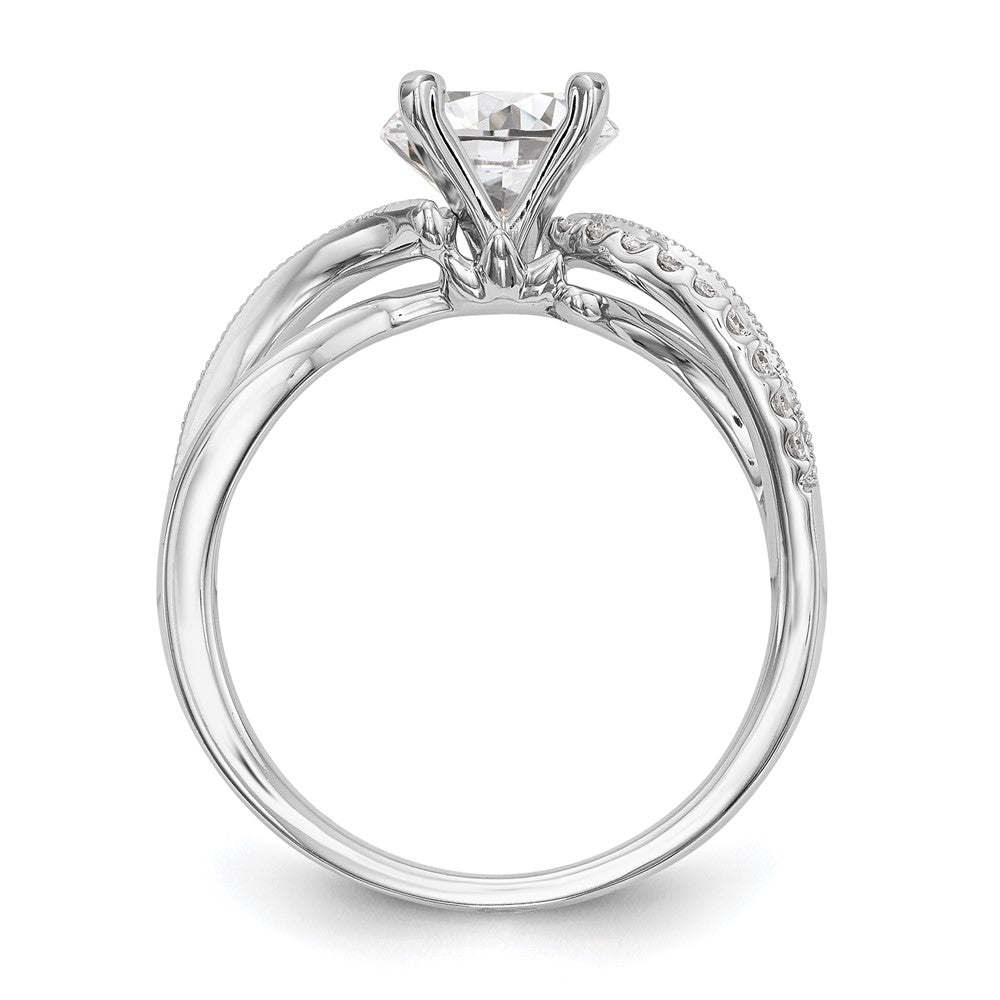 14K White Gold Lab Grown VS/SI FGH Dia Semi-mount Peg Set Engagement Ring