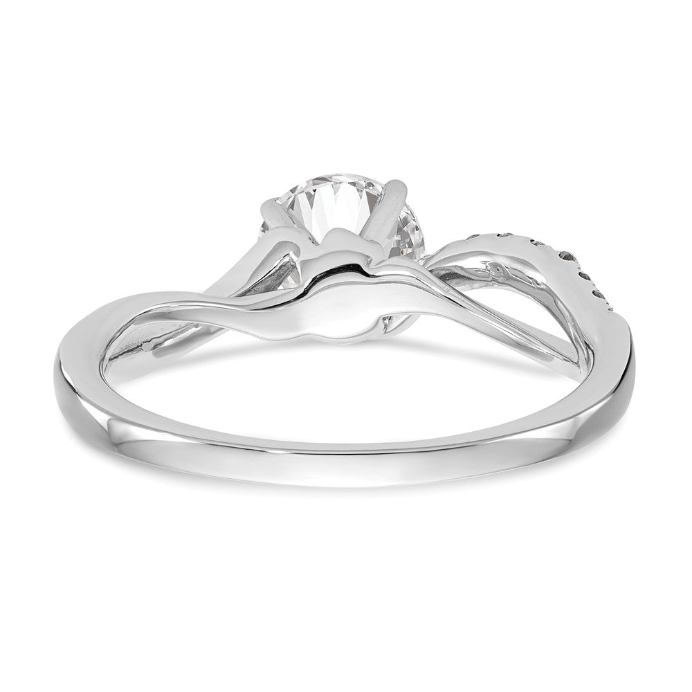 14K White Gold Lab Grown VS/SI FGH Dia Semi-mount Peg Set Engagement Ring