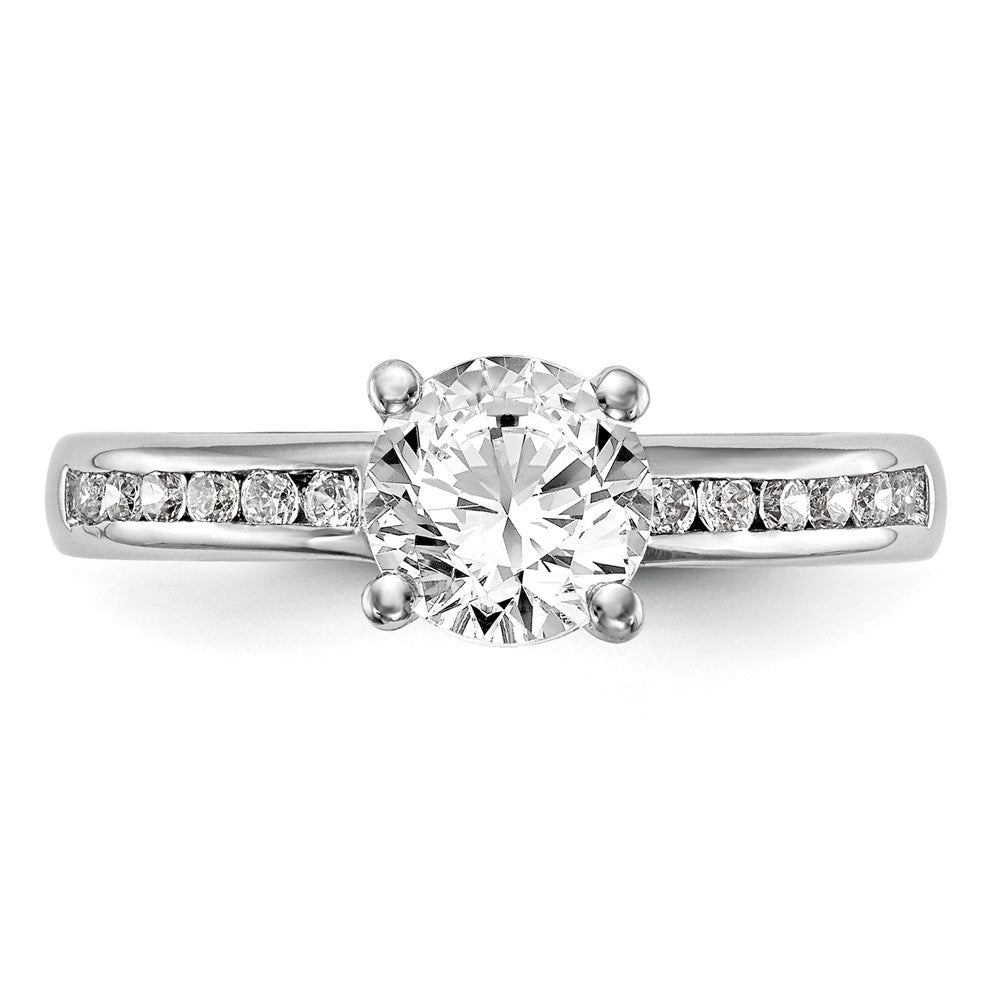 14K White Gold Lab Grown Diamond VS/SI FGH Round Semi-mount Eng Ring