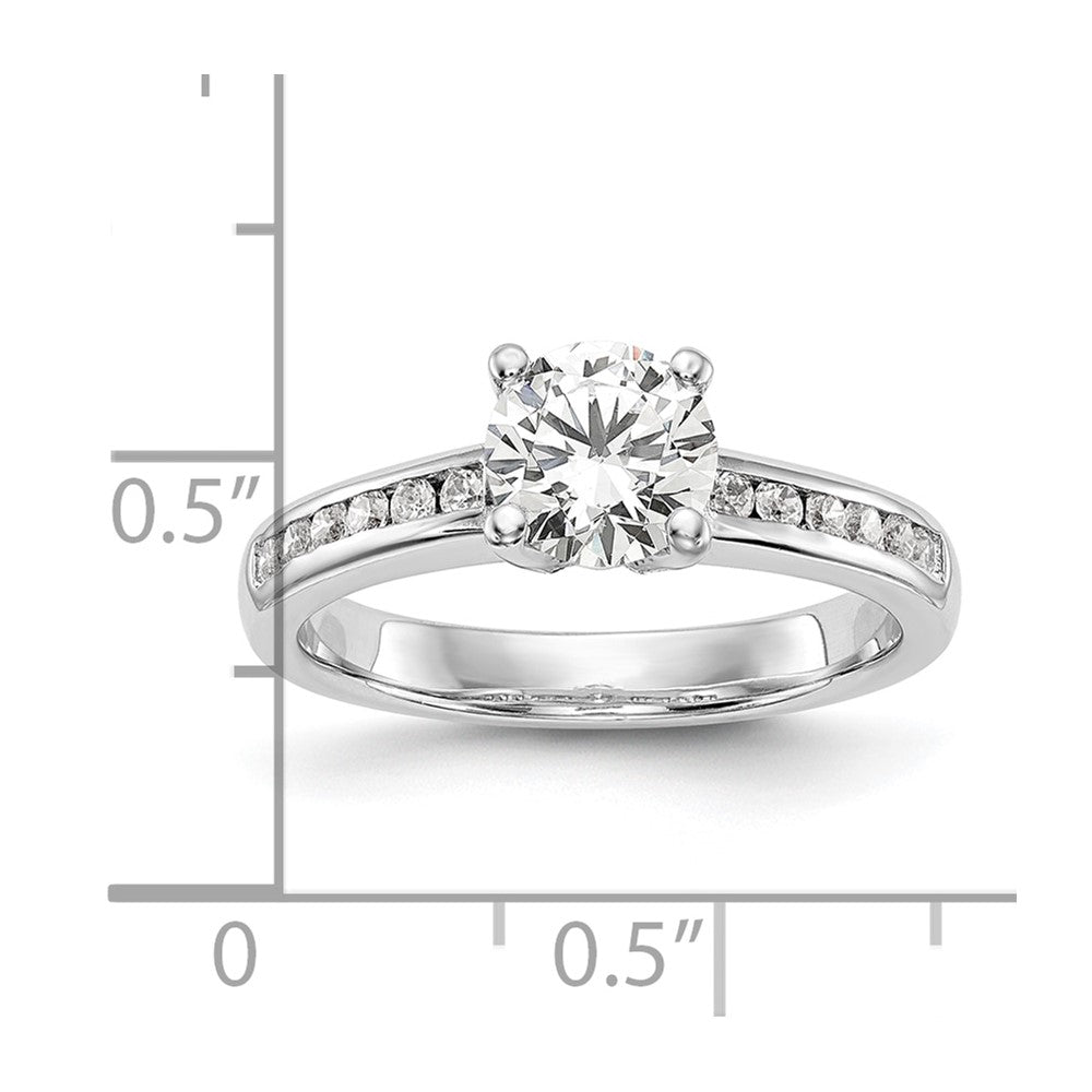 14K White Gold Lab Grown Diamond VS/SI FGH Round Semi-mount Eng Ring