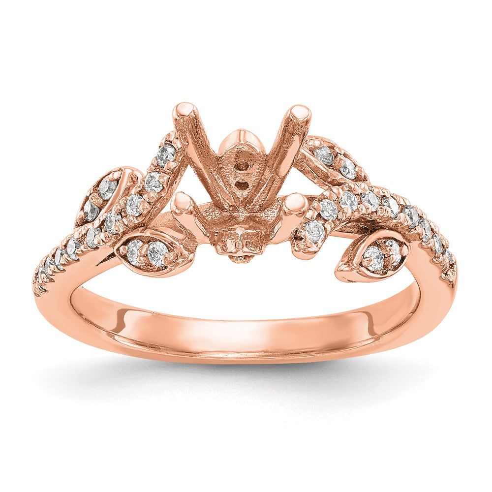 14K Rose Gold Lab Grown Diamond VS/SI FGH Semi-Mount Engagement Ring