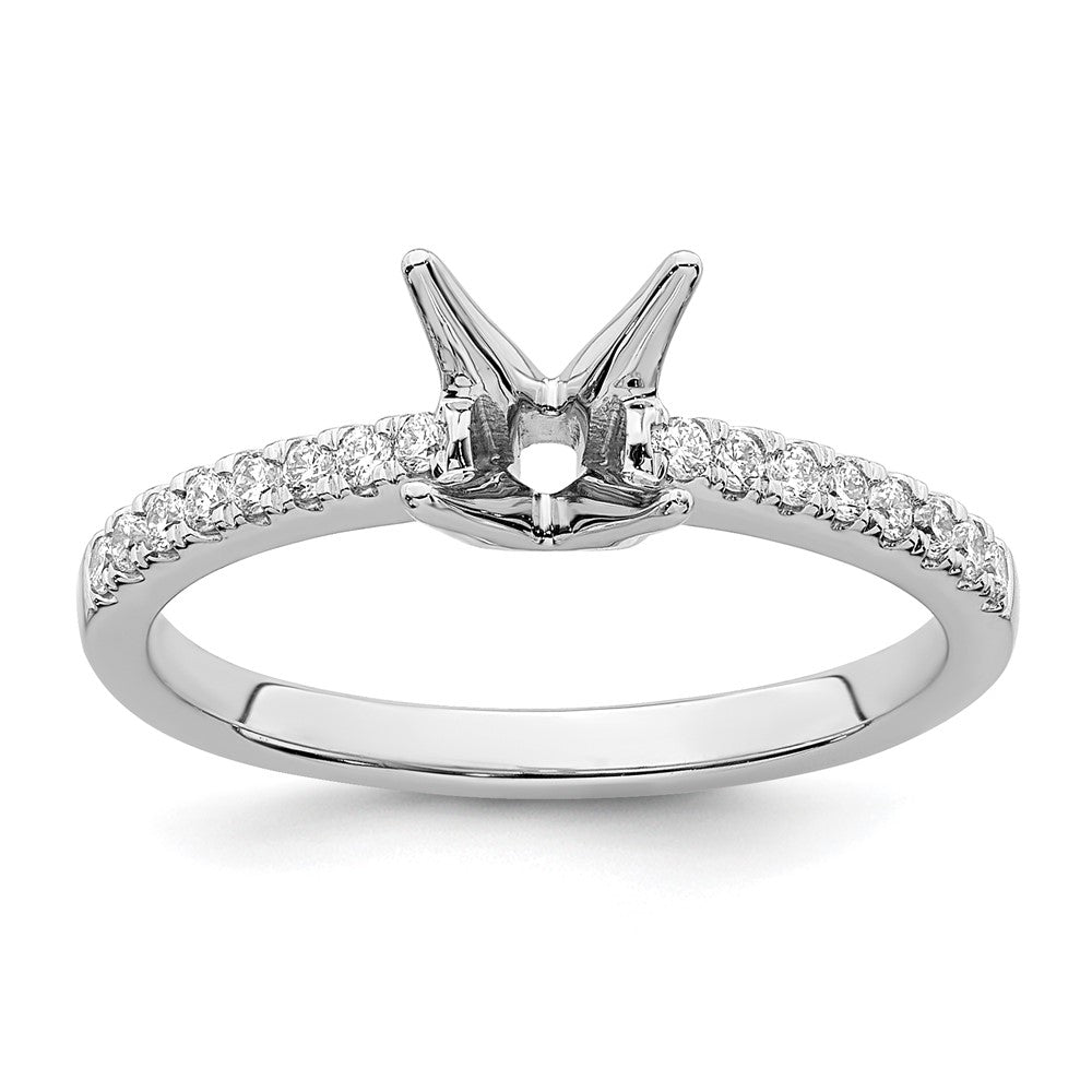 14K White Gold Lab Grown VS/SI FGH Dia Semi-Mount Engagement Ring