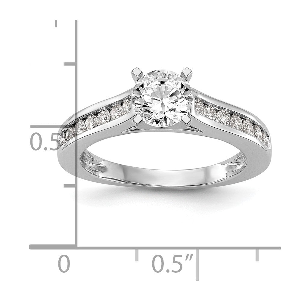 14K White Gold Lab Grown Diamond VS/SI FGH Peg Set Semi-mount Eng Ri