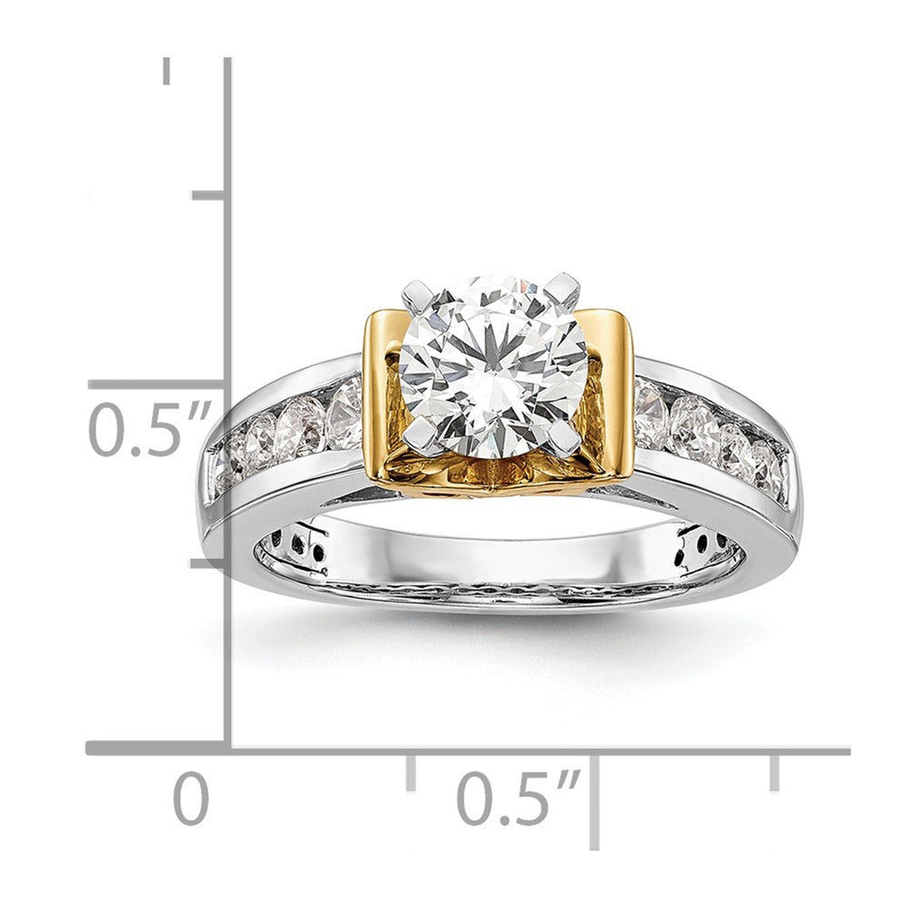 14K Two-tone Lab Grown Diamond VS/SI FGH Peg Set Semi-mount Eng Ring