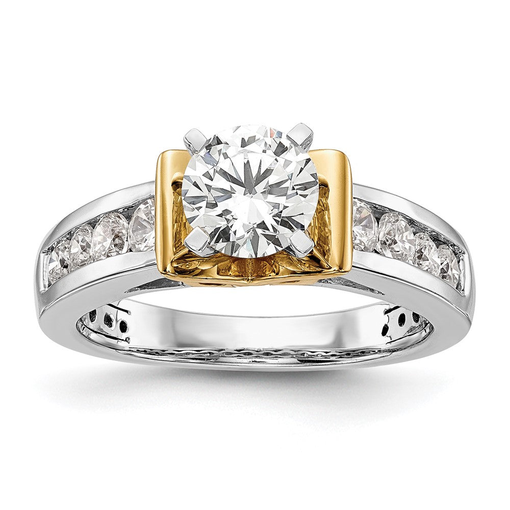 14K Two-tone Lab Grown Diamond VS/SI FGH Peg Set Semi-mount Eng Ring