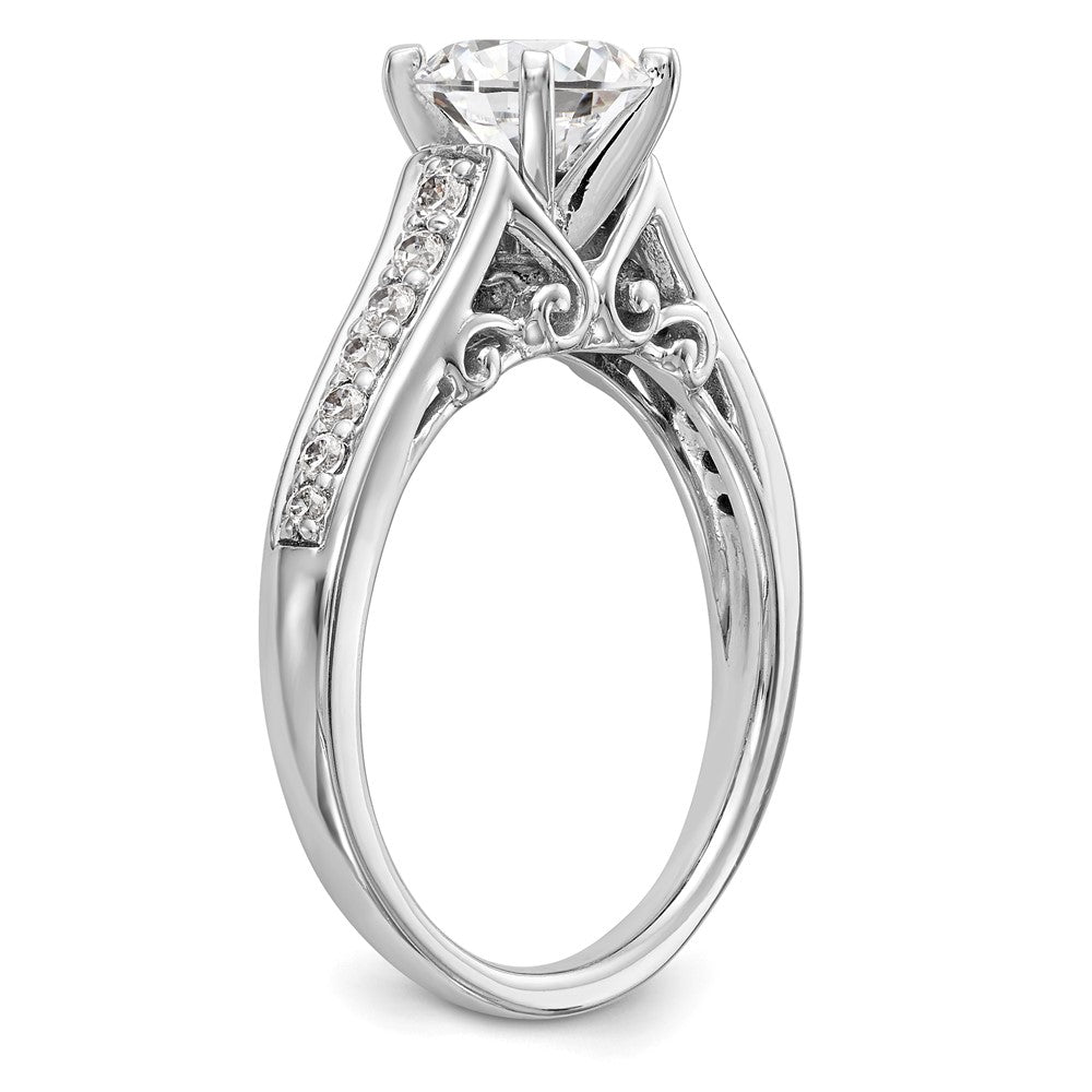 14K White Gold Lab Grown Diamond VS/SI FGH Peg Semi-mount Eng Ring