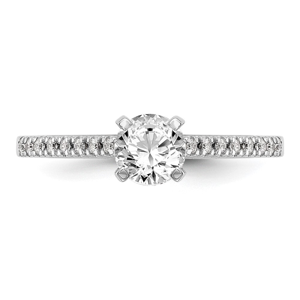 14K White Gold Lab Grown VS/SI FGH Dia Peg Set Semi-mount Engagement Ring