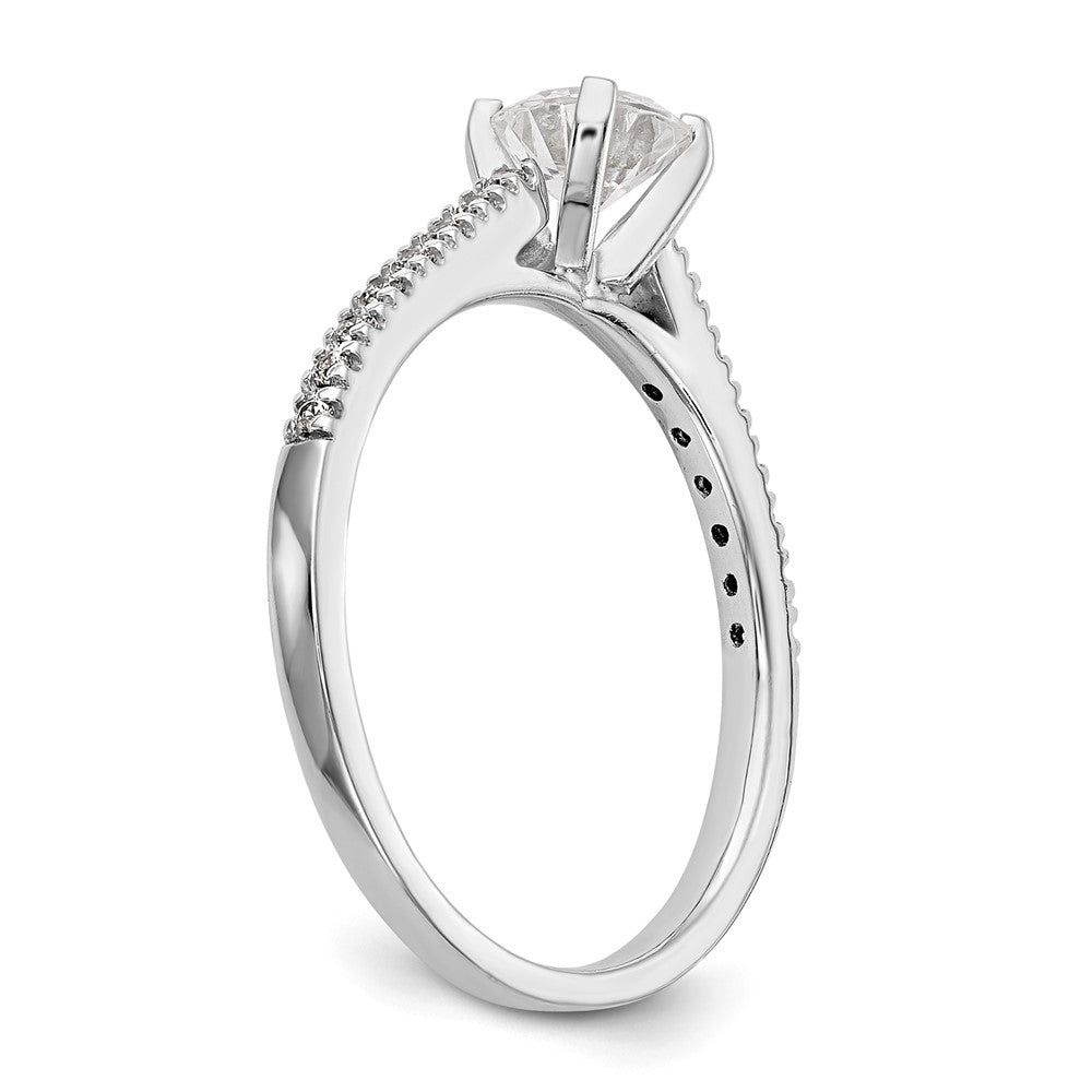 14K White Gold Lab Grown VS/SI FGH Dia Peg Set Semi-mount Engagement Ring