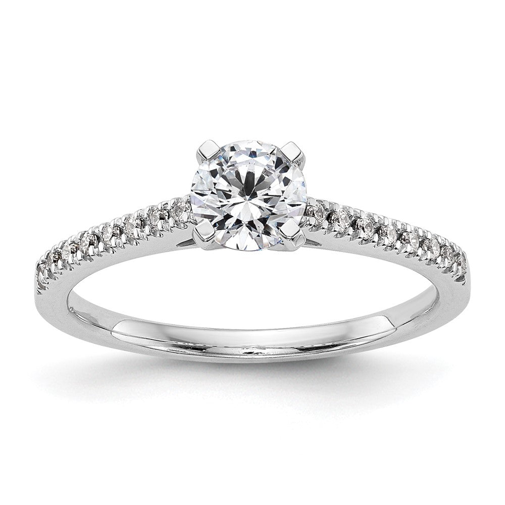 14K White Gold Lab Grown VS/SI FGH Dia Peg Set Semi-mount Engagement Ring