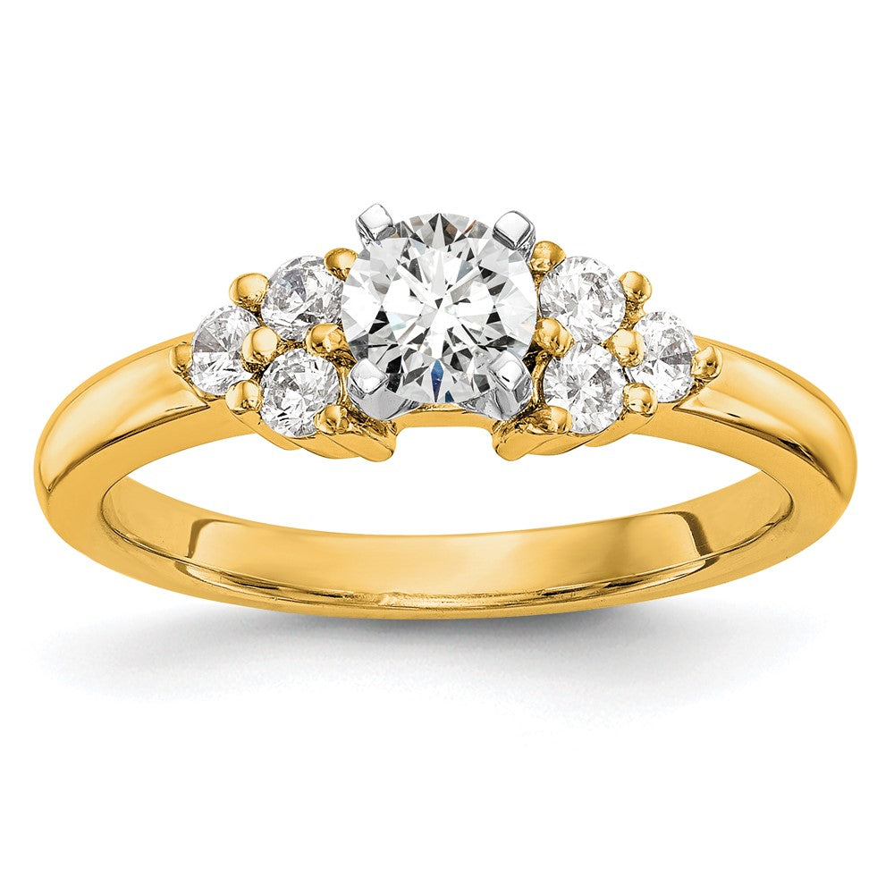 14K Gold Lab Grown Diamond VS/SI FGH Peg Semi-mount Engagement Ring