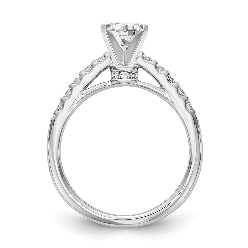 14K White Gold Lab Grown VS/SI FGH Dia Peg Set Semi-mount Engagement Ring