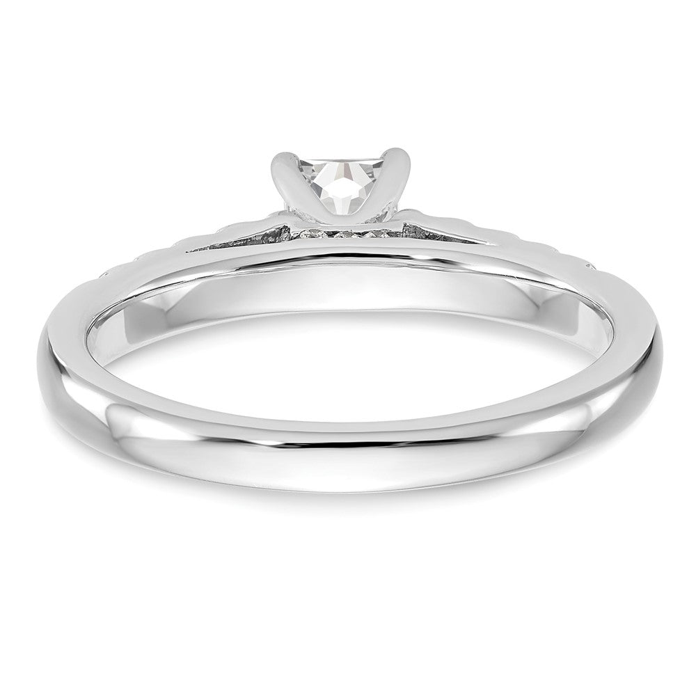 14K White Gold Lab Grown VS/SI FGH Dia Peg Set Semi-mount Engagement Ring