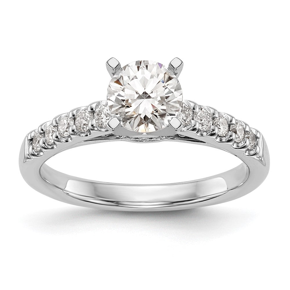 14K White Gold Lab Grown VS/SI FGH Dia Peg Set Semi-mount Engagement Ring