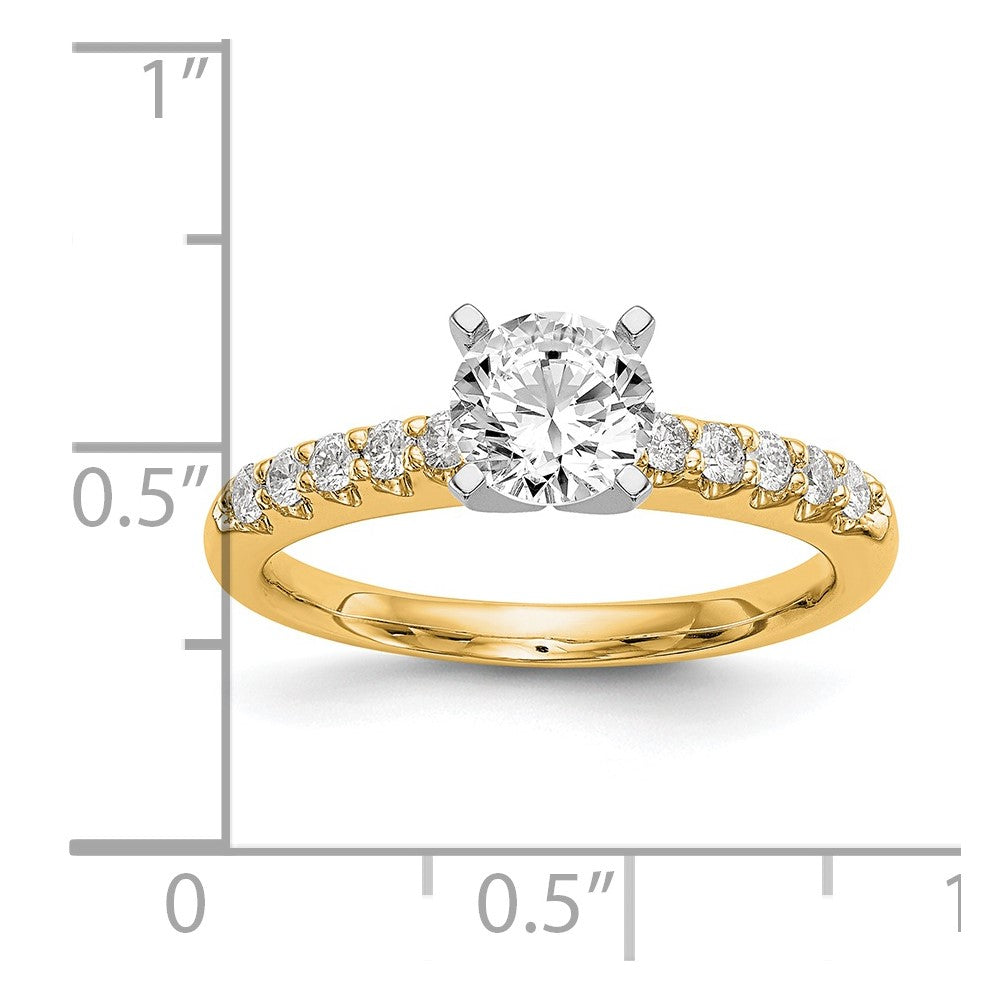 14K Gold Lab Grown Diamond VS/SI FGH Peg Set Semi-mount Eng Ring