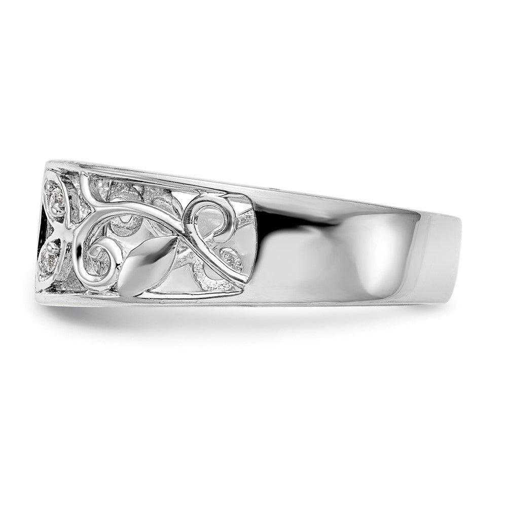 14K White Gold Lab Grown Diamond VS/SI FGH Peg Semi-mount Eng Ring