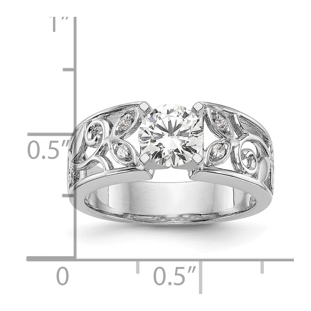 14K White Gold Lab Grown Diamond VS/SI FGH Peg Semi-mount Eng Ring