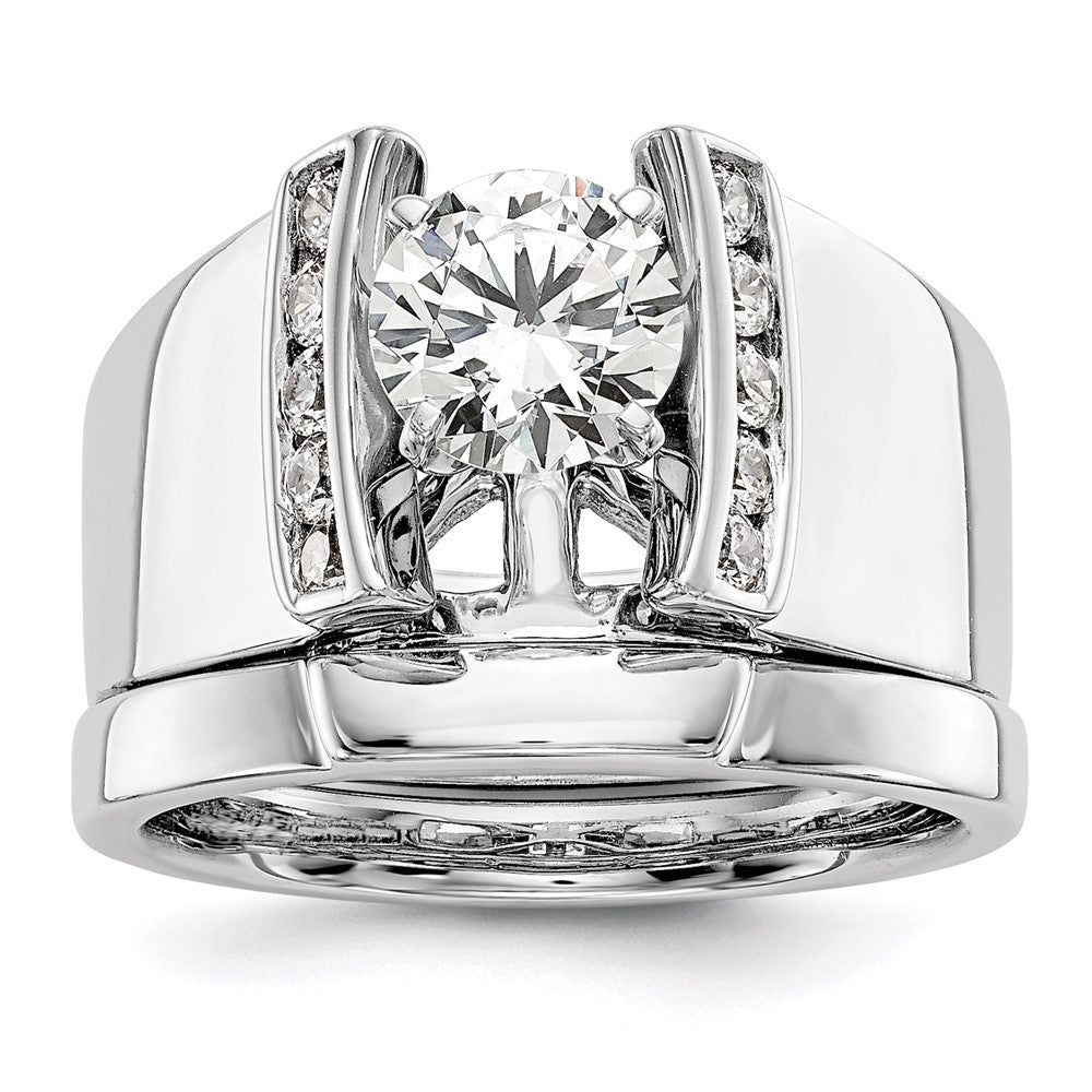 14K White Gold Lab Grown Diamond VS/SI FGH Peg Semi-mount Eng Ring