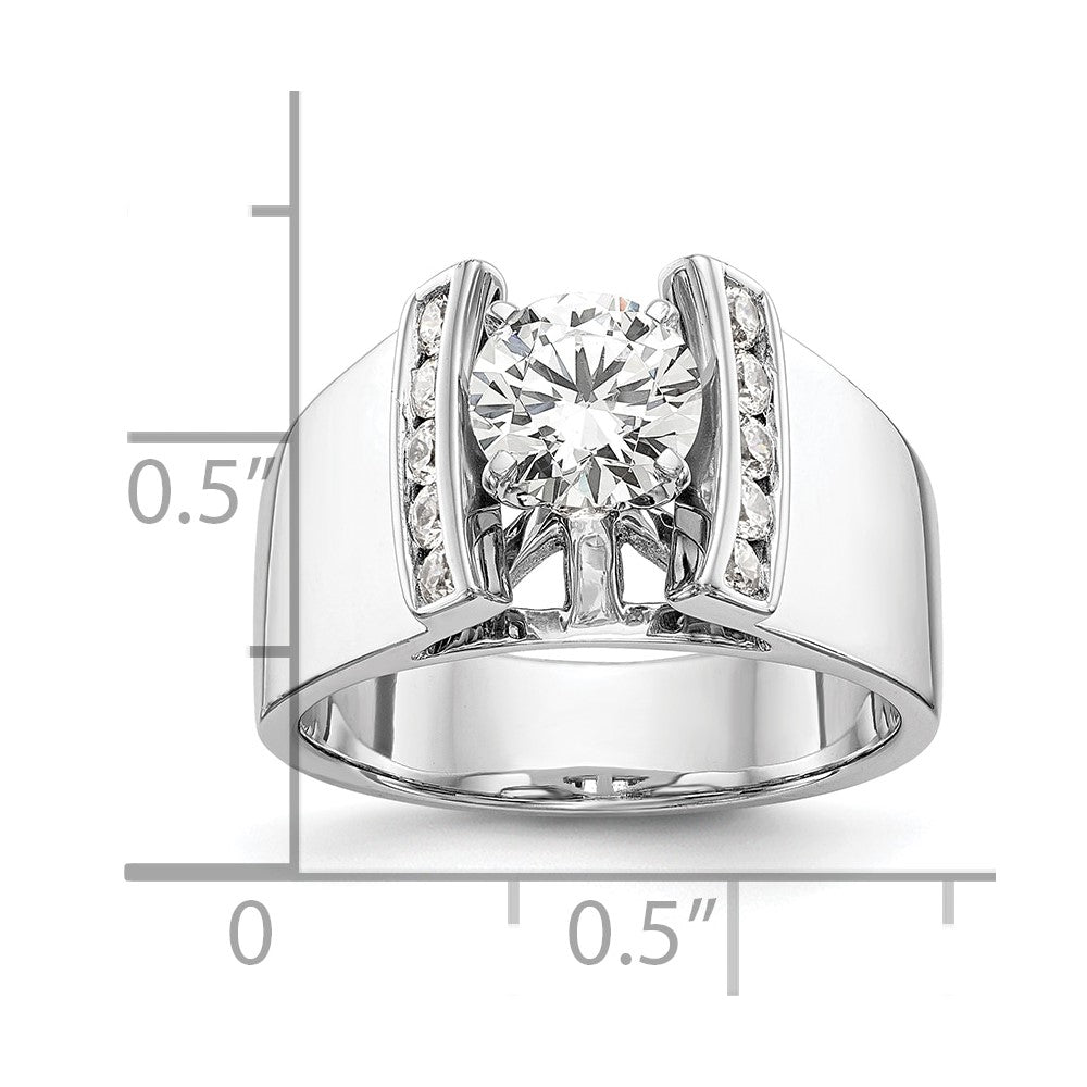 14K White Gold Lab Grown Diamond VS/SI FGH Peg Semi-mount Eng Ring