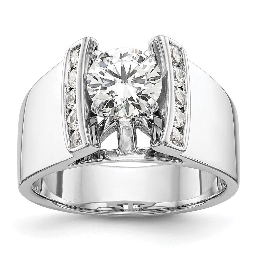 14K White Gold Lab Grown Diamond VS/SI FGH Peg Semi-mount Eng Ring