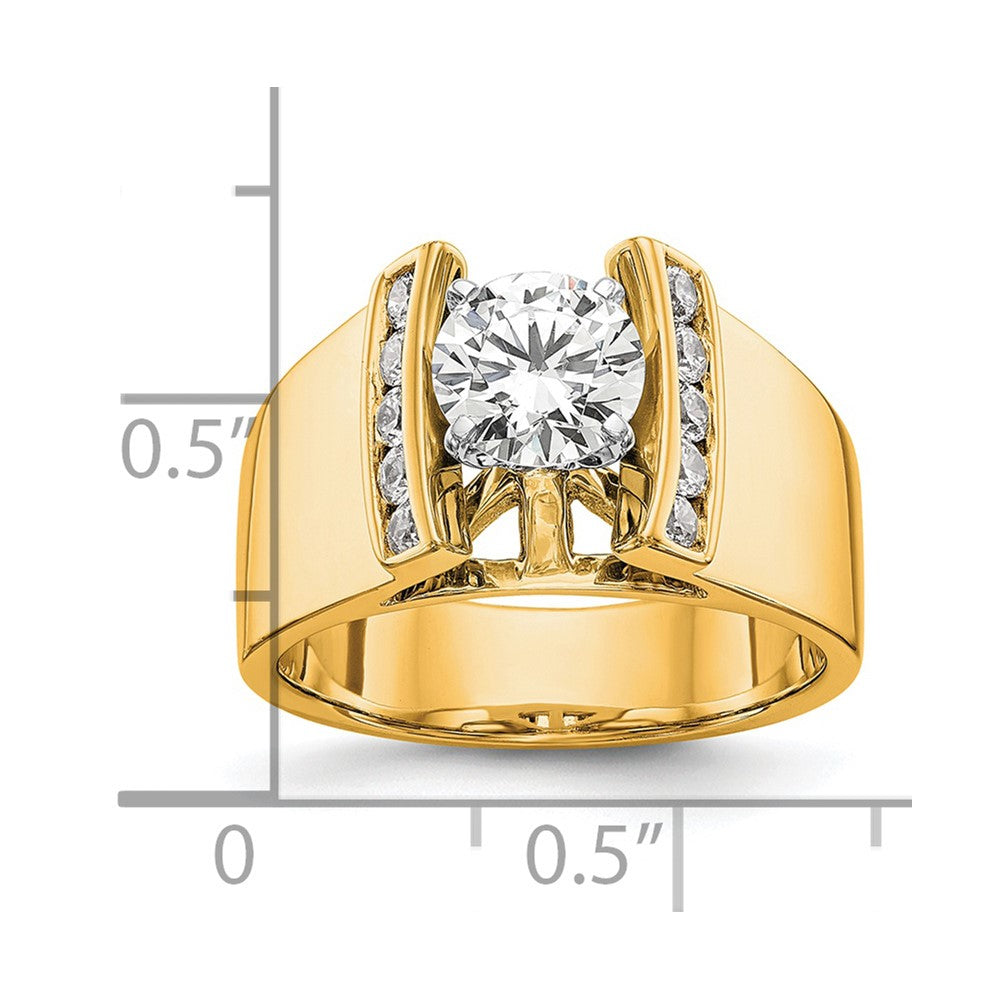 14K Lab Grown Diamond VS/SI FGH Peg Semi-mount Engagement Ring