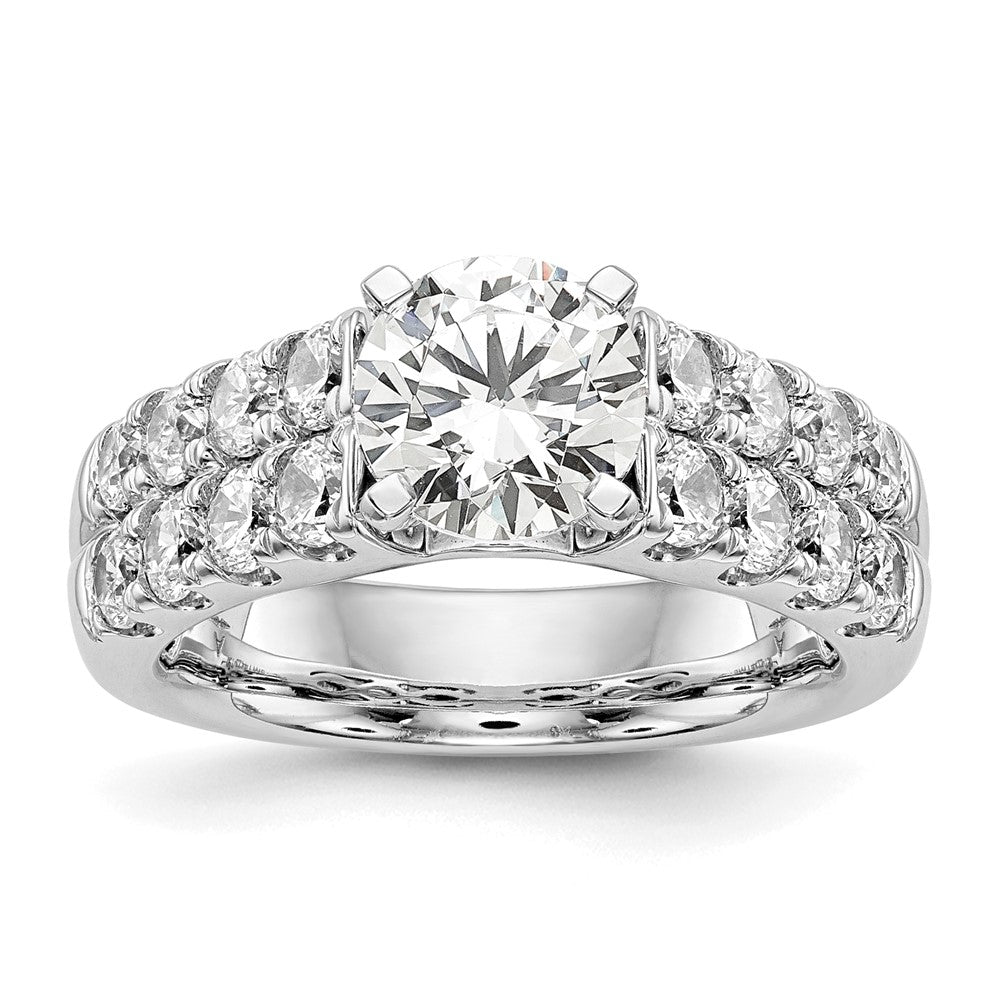 14K White Gold Lab Grown Diamond VS/SI FGH Peg Semi-mount Eng Ring