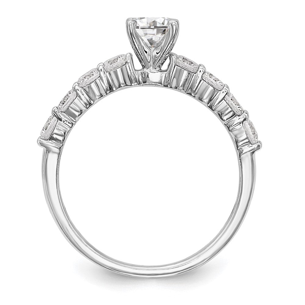 14K White Gold Lab Grown Diamond VS/SI FGH Peg Semi-mount Eng Ring