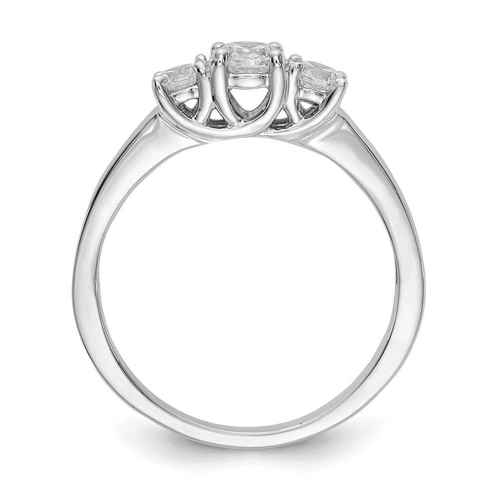 14K White Gold Lab Grown Diamond VS/SI FGH 3-Stone Comp Eng Ring