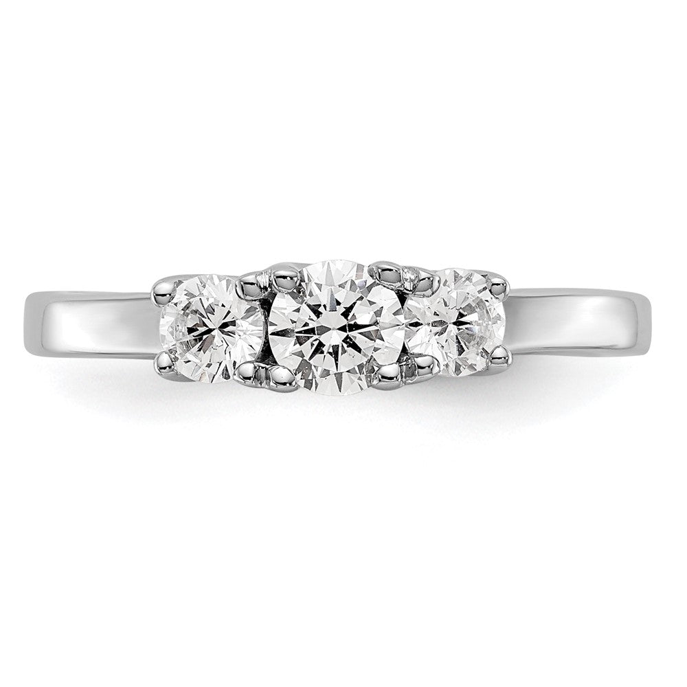 14K White Gold Lab Grown Diamond VS/SI FGH 3-Stone Comp Eng Ring