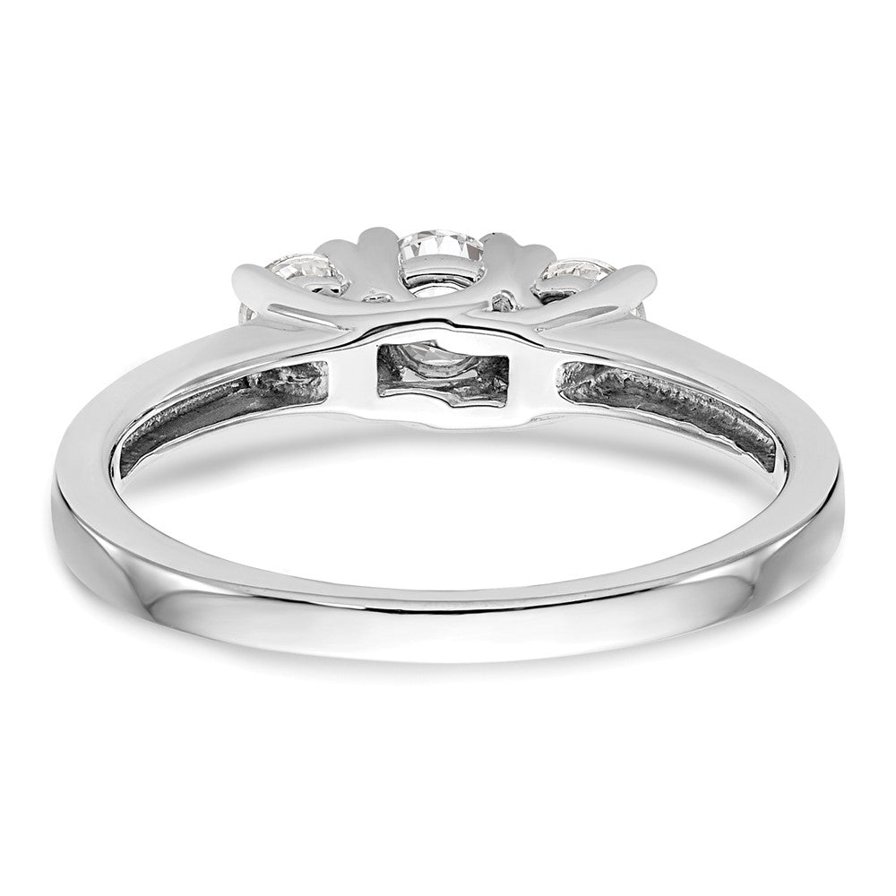 14K White Gold Lab Grown Diamond VS/SI FGH 3-Stone Comp Eng Ring