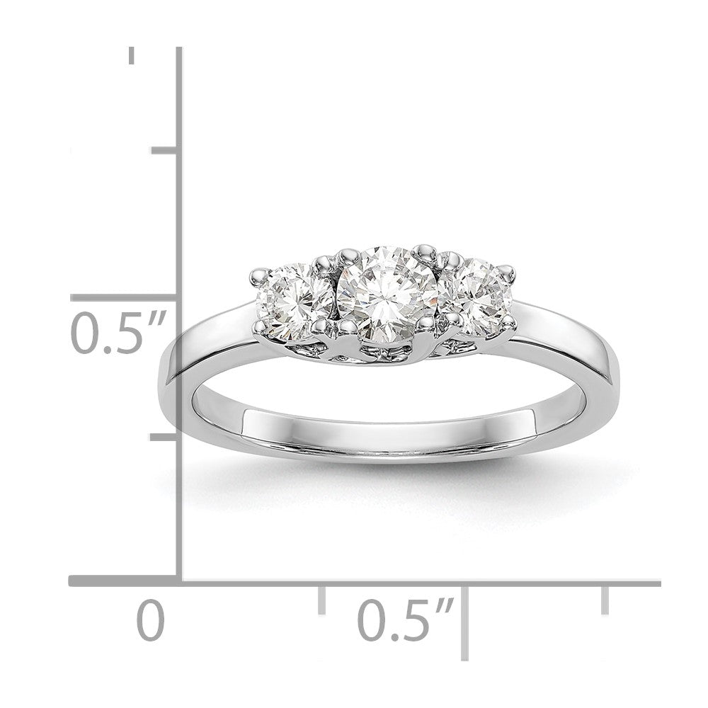 14K White Gold Lab Grown Diamond VS/SI FGH 3-Stone Comp Eng Ring