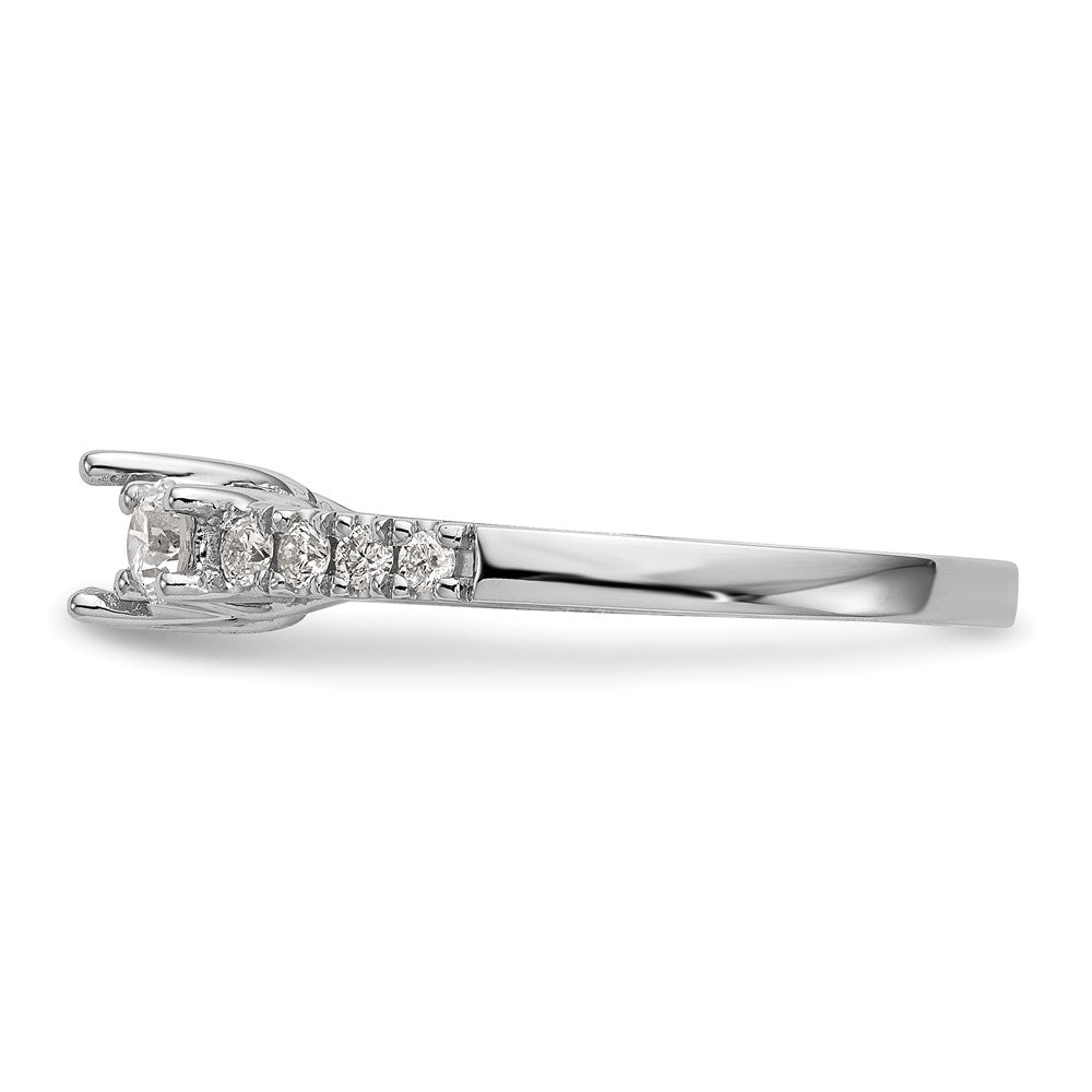 14K White Gold Lab Grown Diamond VS/SI FGH 3-Stone Complete Eng Ring