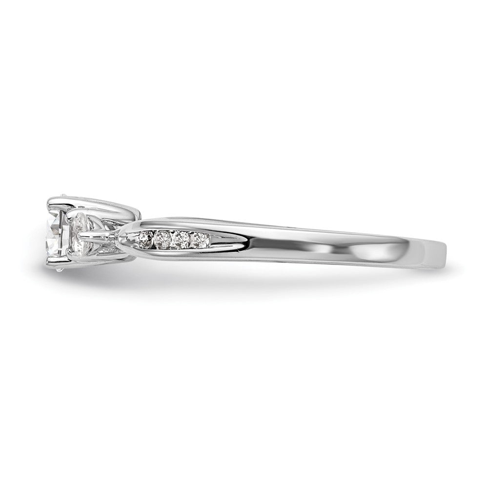 14K White Gold Lab Grown Diamond VS/SI FGH 3-Stone Complete Eng Ring