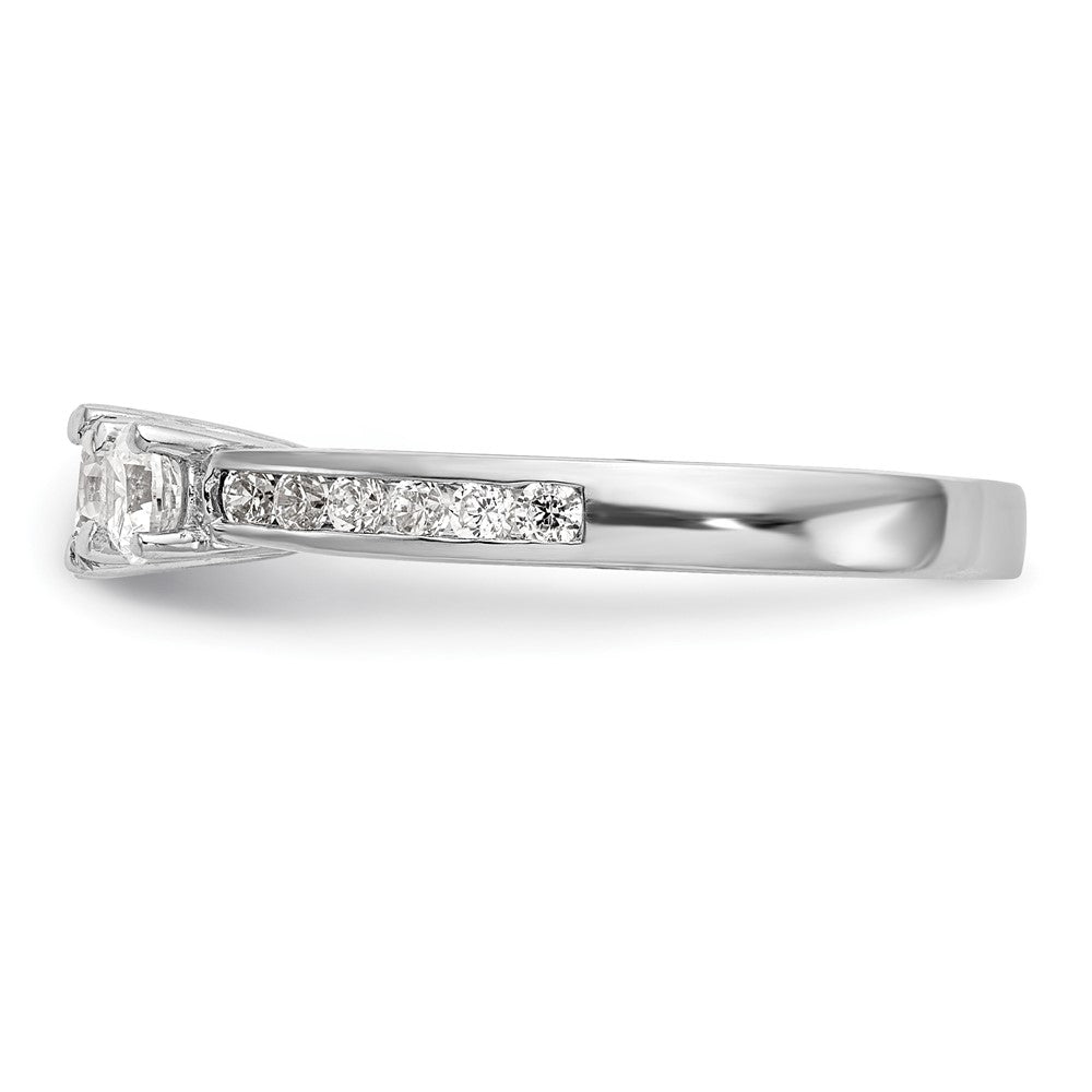 14K White Gold Lab Grown Diamond VS/SI FGH 3-Stone Complete Eng Ring