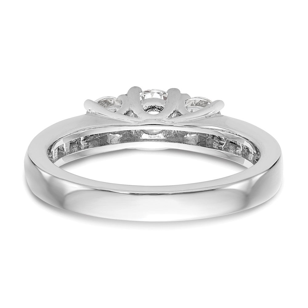 14K White Gold Lab Grown Diamond VS/SI FGH 3-Stone Complete Eng Ring