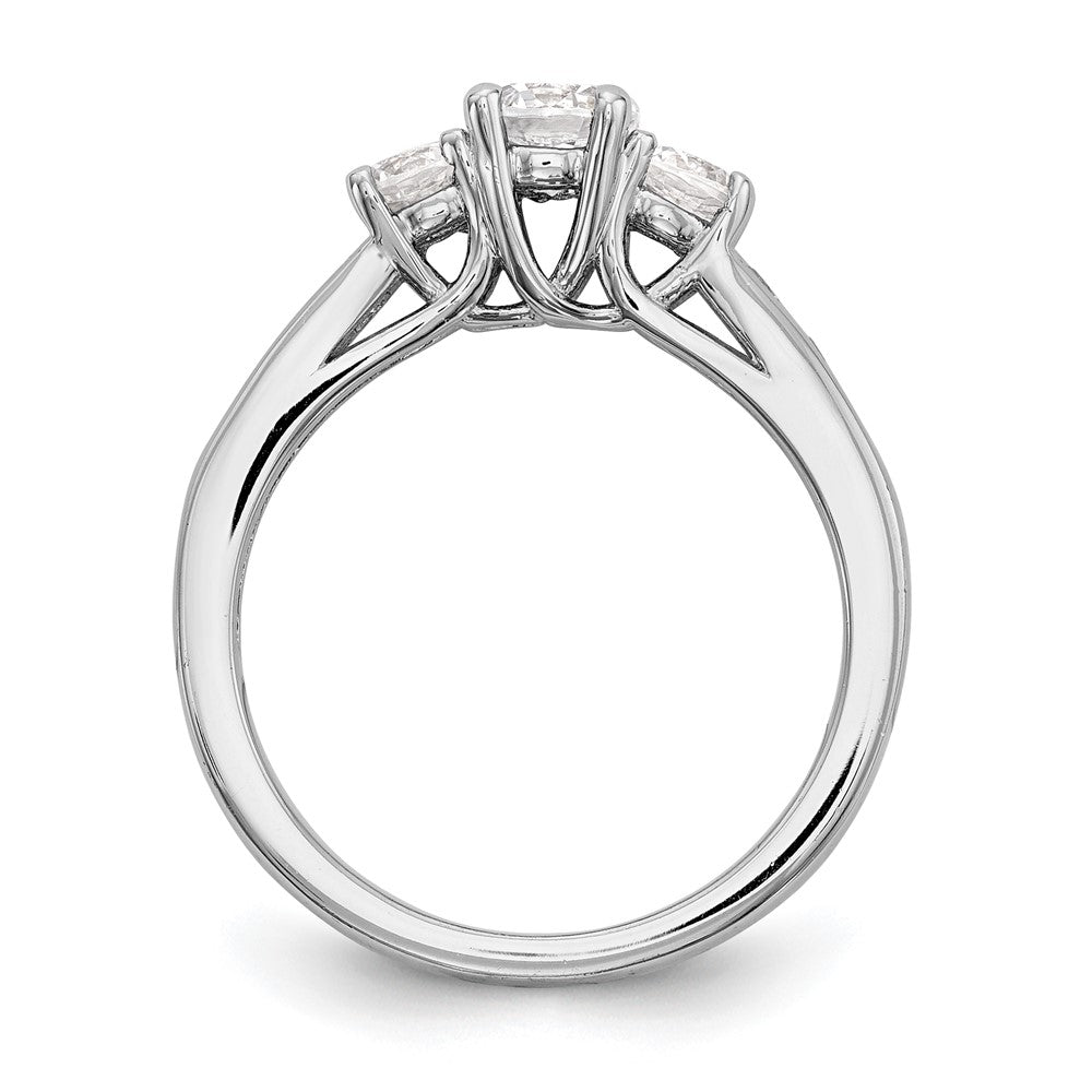 14K White Gold Lab Grown Diamond VS/SI FGH 3-Stone Comp Eng Ring